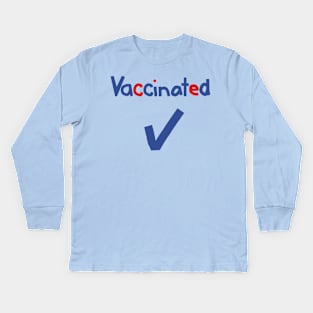 Vaccinated with Check Kids Long Sleeve T-Shirt